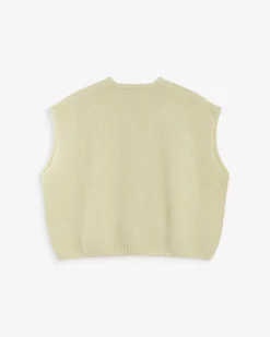 Cardigan loose sans manches col rond vanille Addison