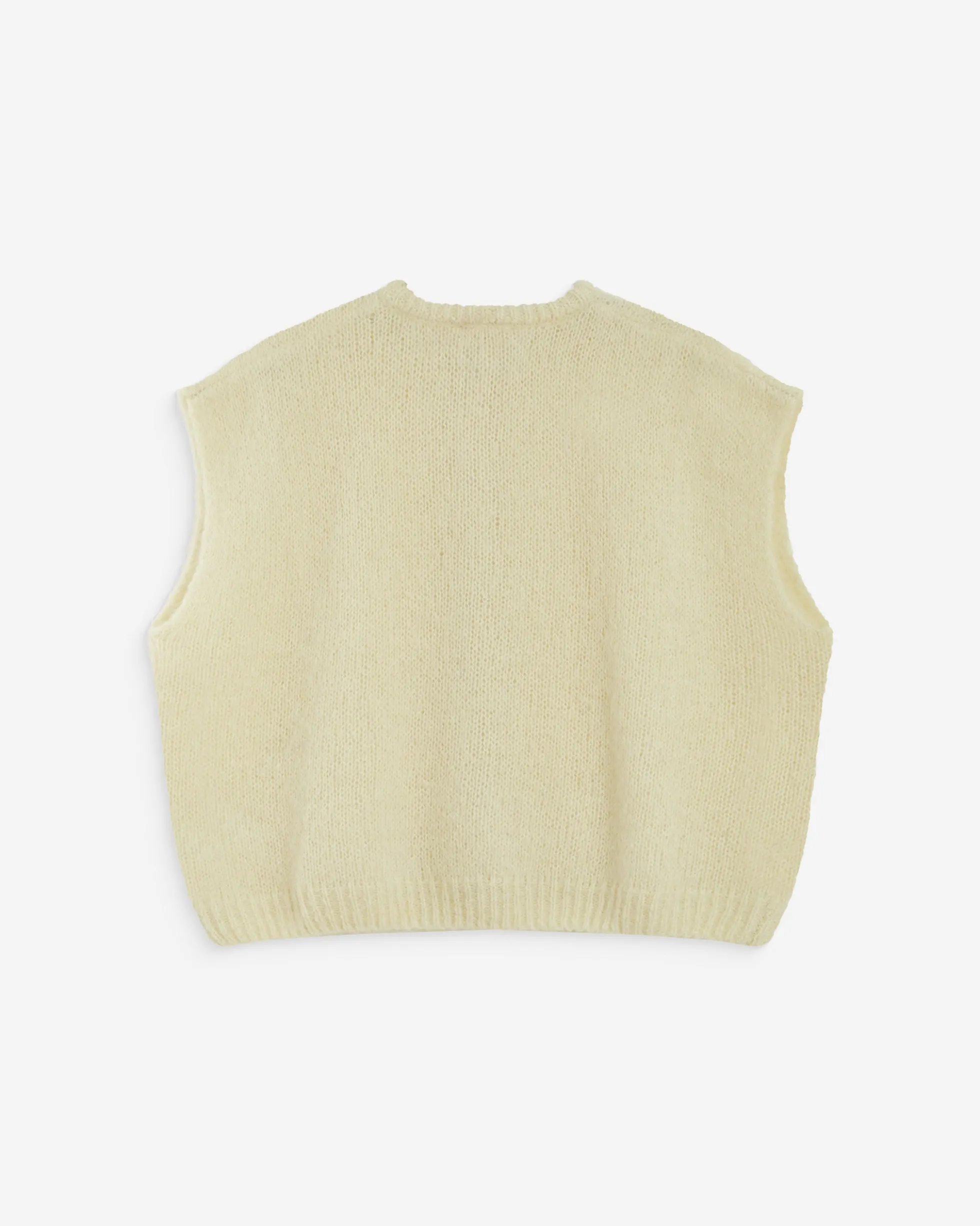 Cardigan loose sans manches col rond vanille Addison