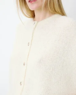 Cardigan loose sans manches col rond vanille Addison