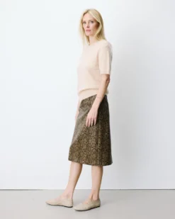 Cardigan manches courtes col rond beige Akarios