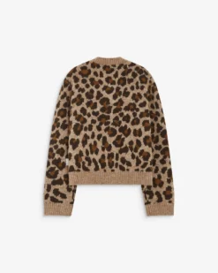Cardigan manches longues col rond à motif leo Agnes