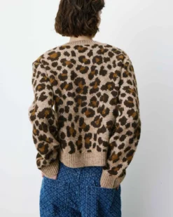 Cardigan manches longues col rond à motif leo Agnes