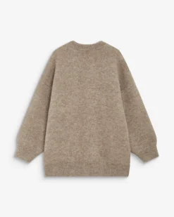 Cardigan oversize col V en maille douce mocha Bloom