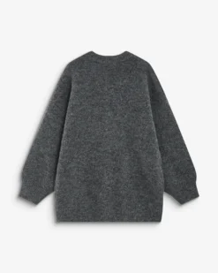 Cardigan oversize col V en maille douce anthracite Bloom