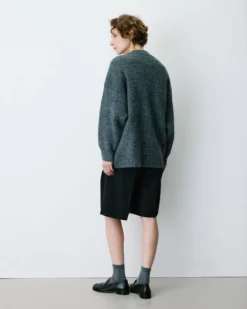 Cardigan oversize col V en maille douce anthracite Bloom