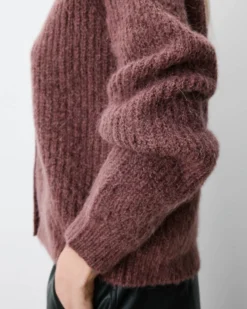 Cardigan oversize manches longues parme Saluda