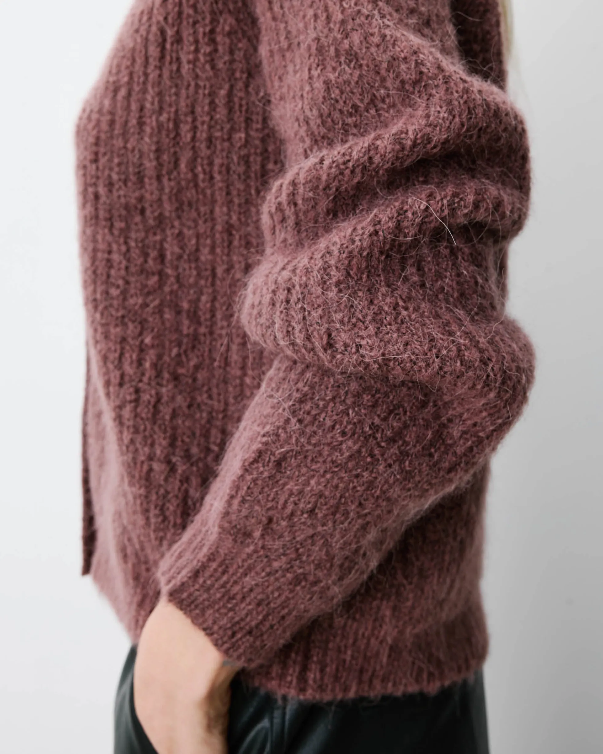 Cardigan oversize manches longues parme Saluda