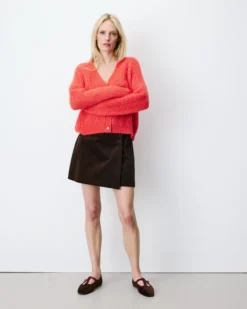 Cardigan oversize manches longues sanguine Saluda