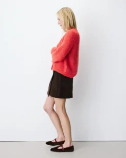 Cardigan oversize manches longues sanguine Saluda