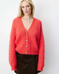 Cardigan oversize manches longues sanguine Saluda