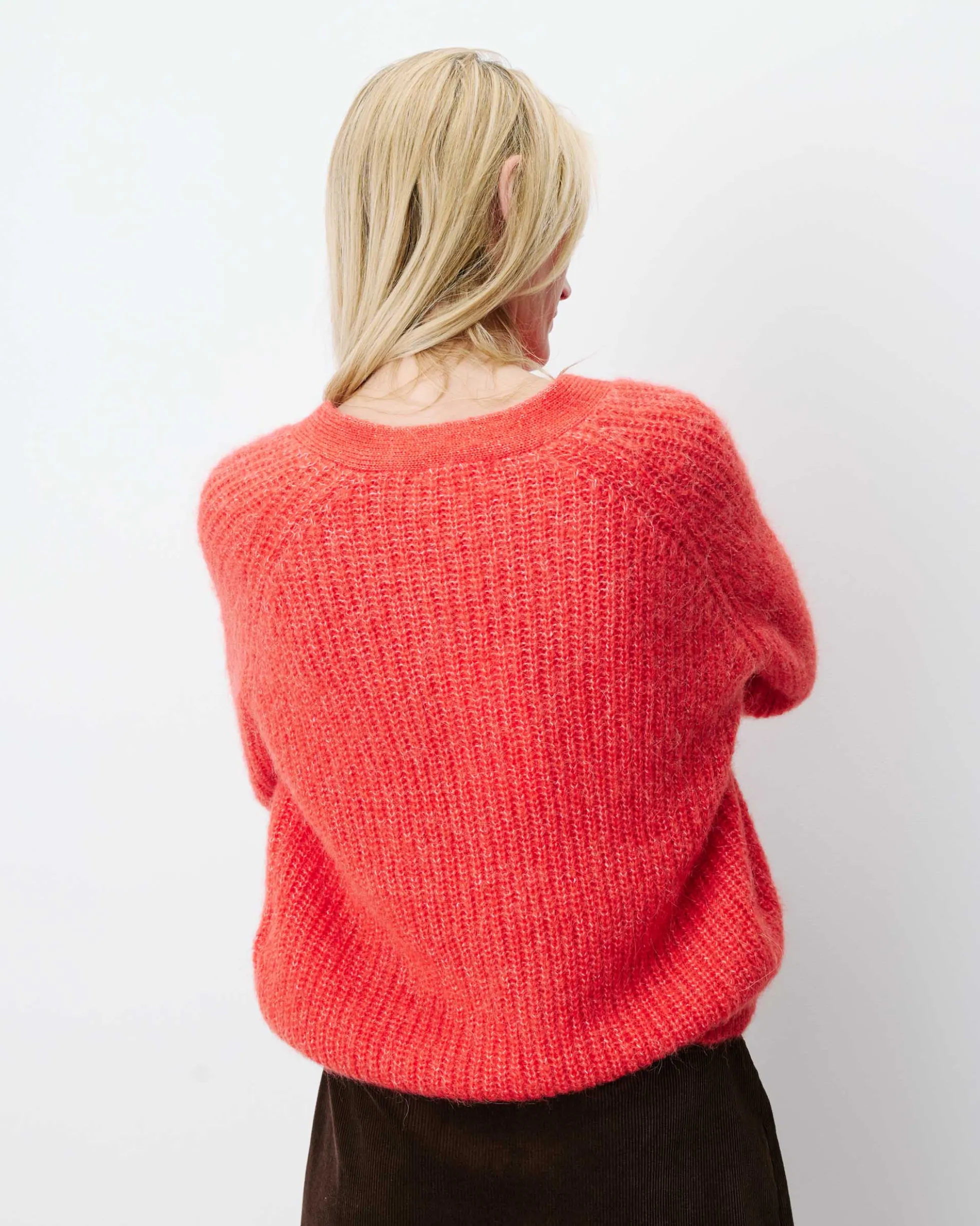 Cardigan oversize manches longues sanguine Saluda