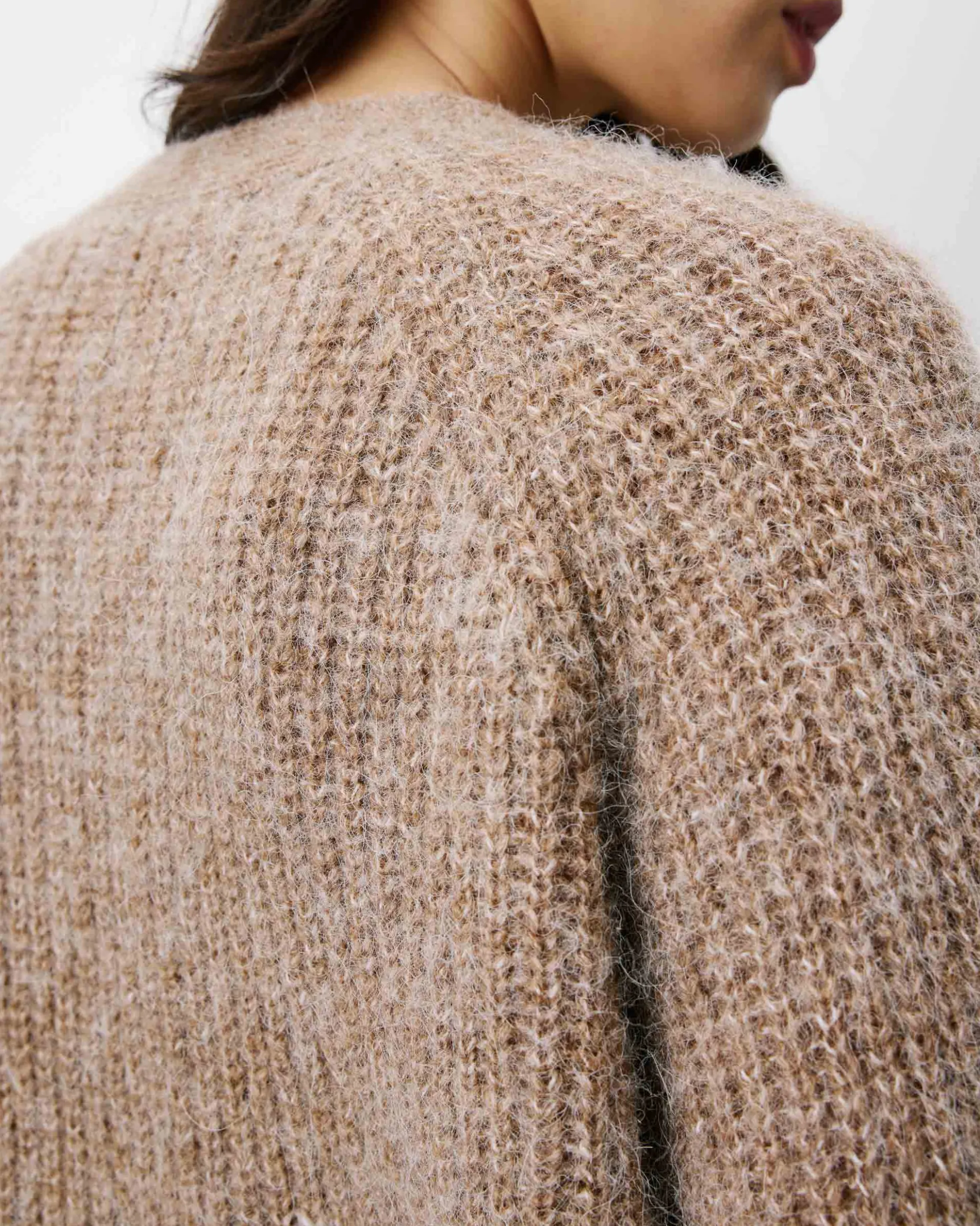 Cardigan oversize manches longues mocha Saluda