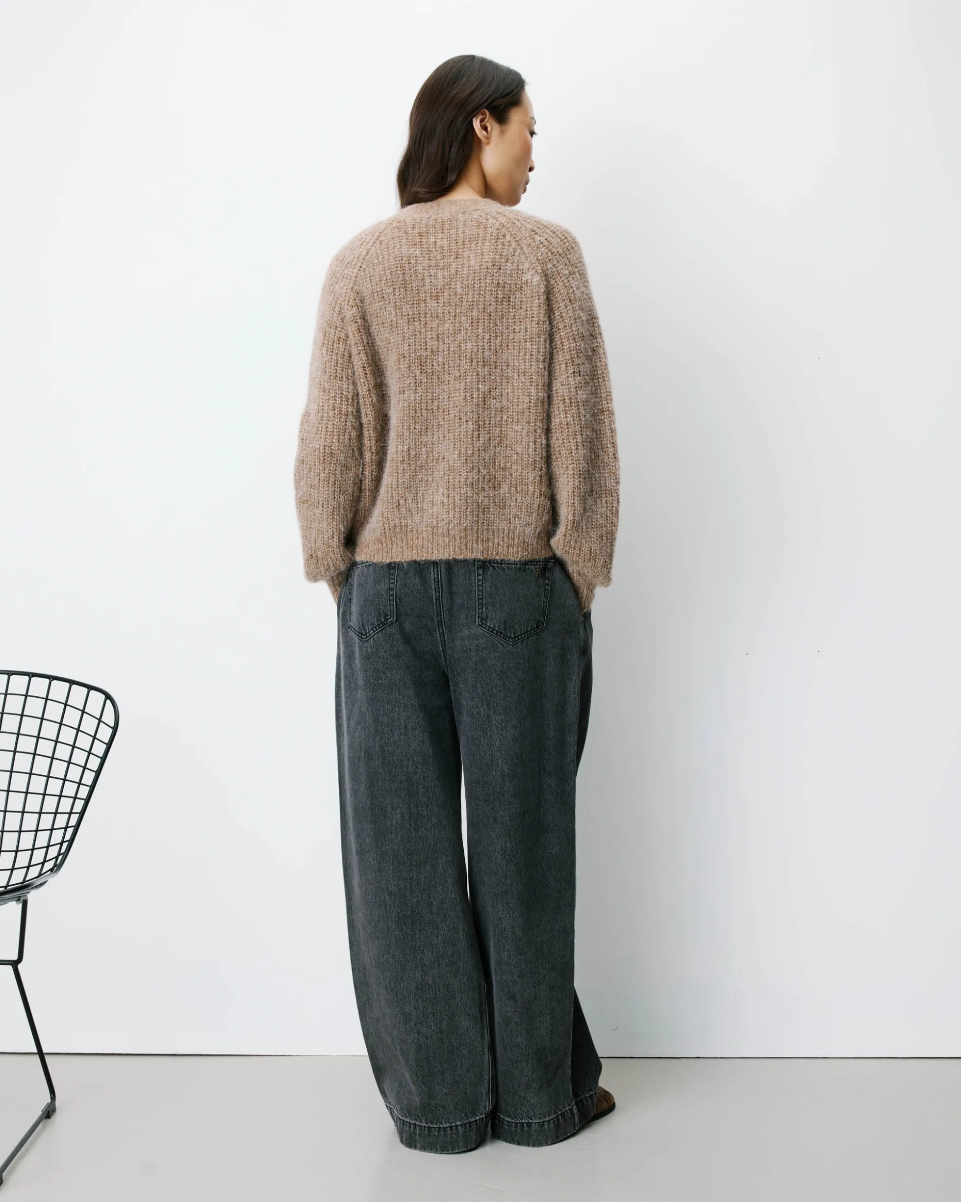 Cardigan oversize manches longues mocha Saluda
