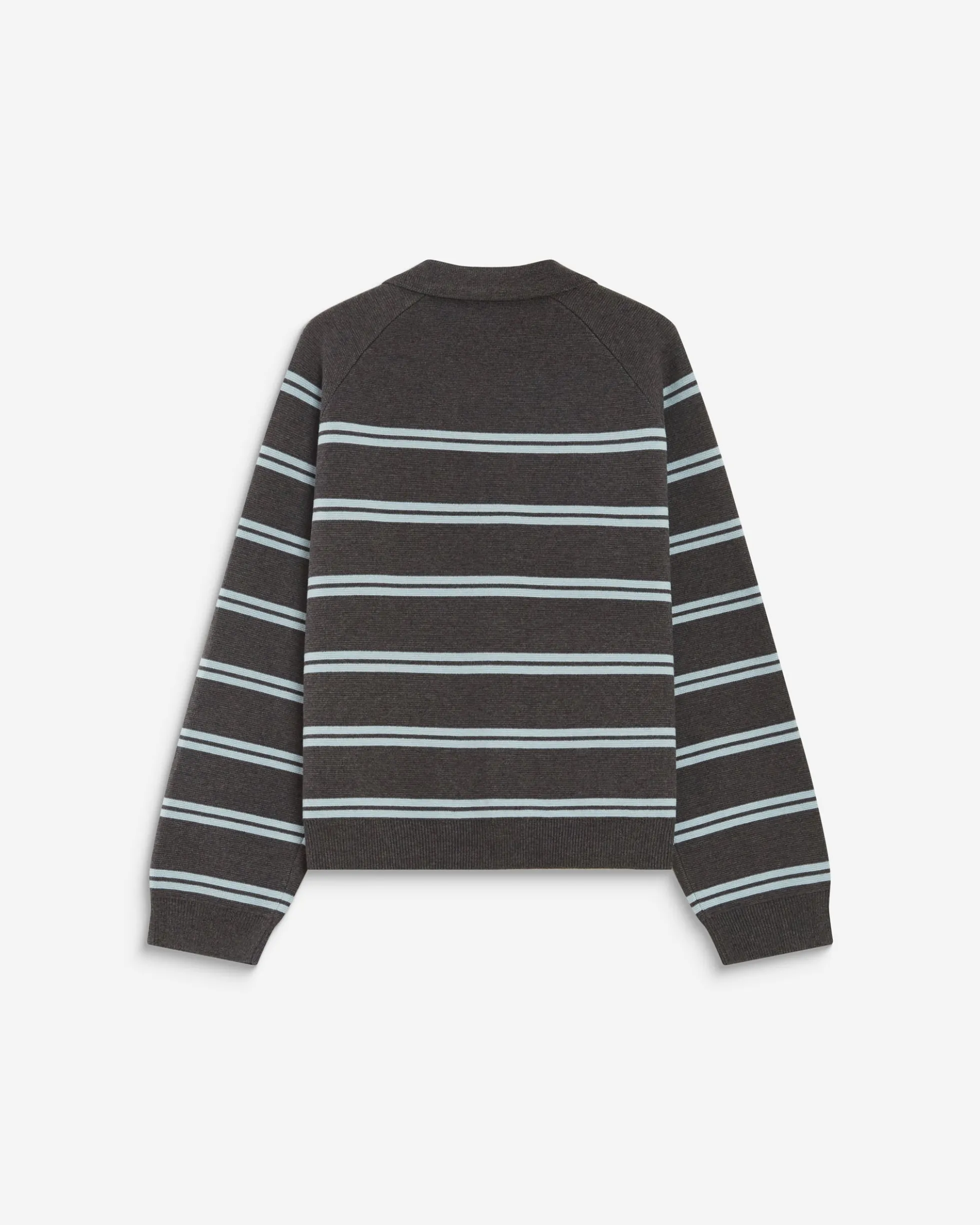 Cardigan rayé en maille col chemise anthracite Ardenis