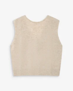 Cardigan sans manches boutonné col V sable Nars