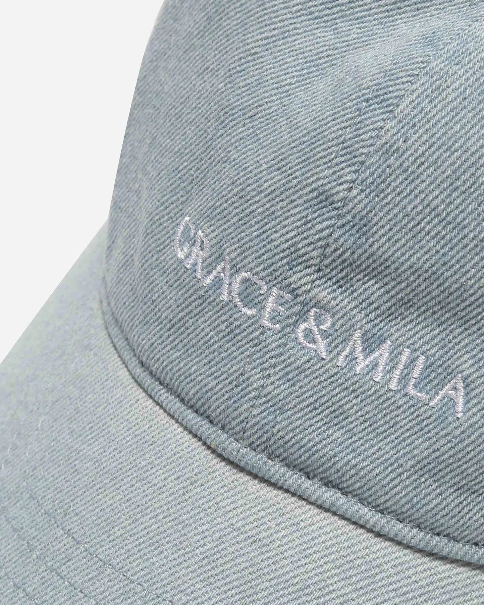 Casquette en coton réglable brodée devant skyblue Slimane