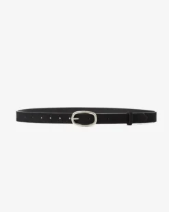Ceinture en suédine boucle argenté noir Abbey