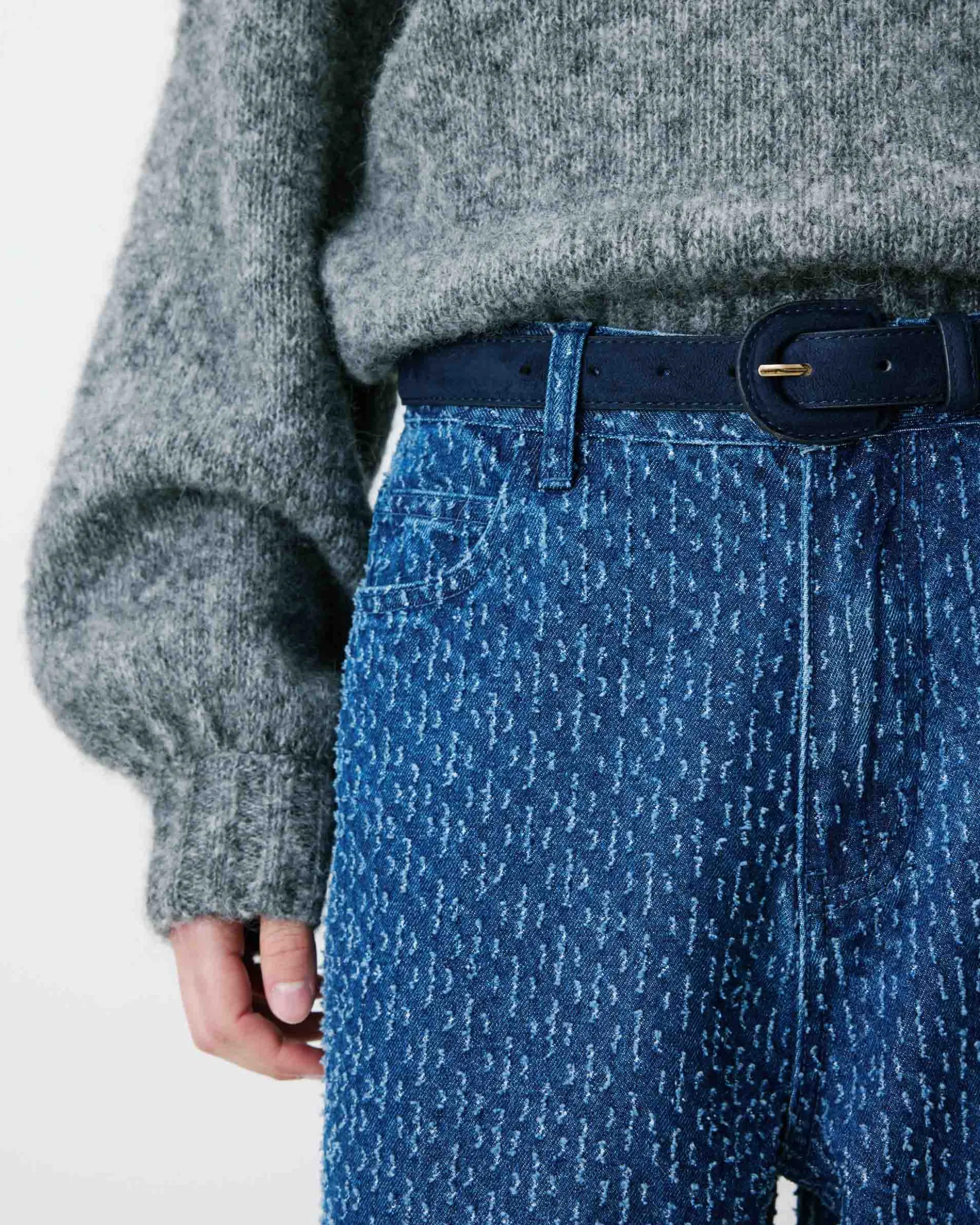 Ceinture en suédine boucle assortie marine Scotland