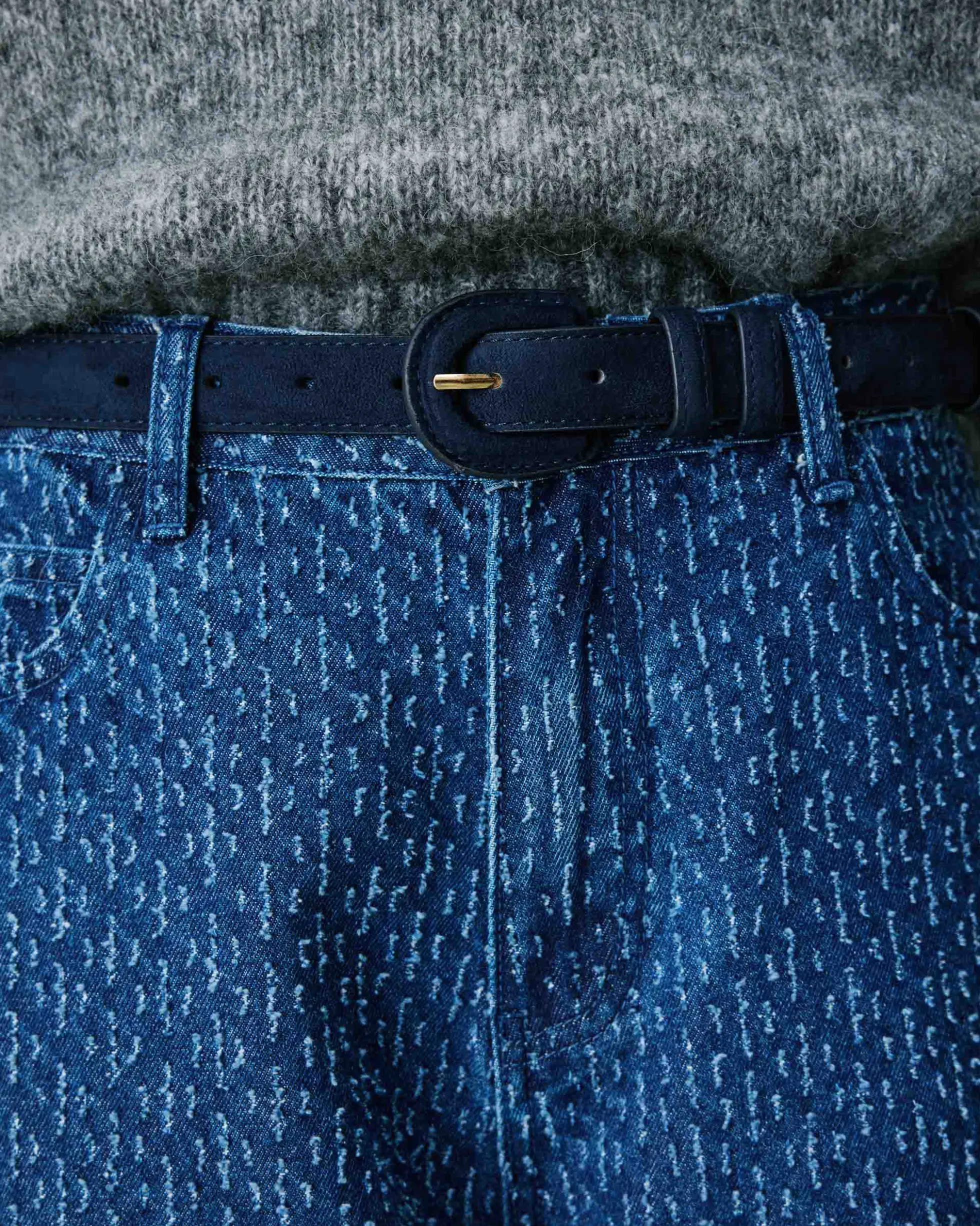 Ceinture en suédine boucle assortie marine Scotland