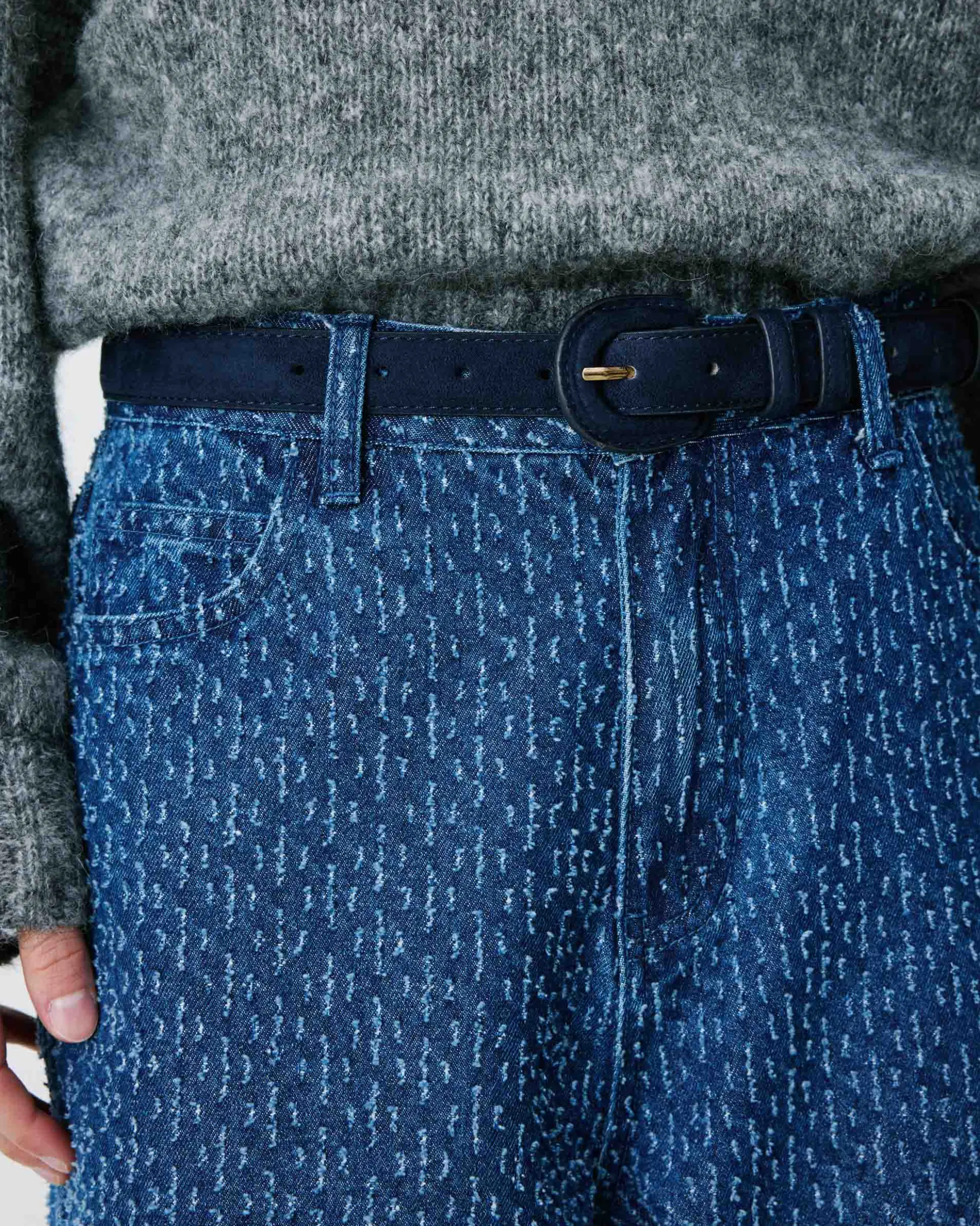 Ceinture en suédine boucle assortie marine Scotland
