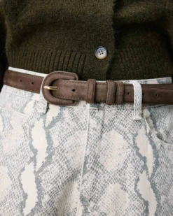 Ceinture en suédine boucle assortie taupe Scotland