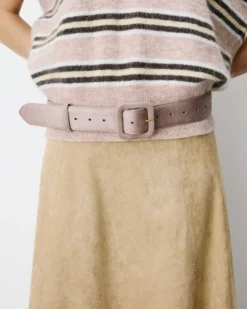 Ceinture en suédine boucle carrée assortie grege Alvaro