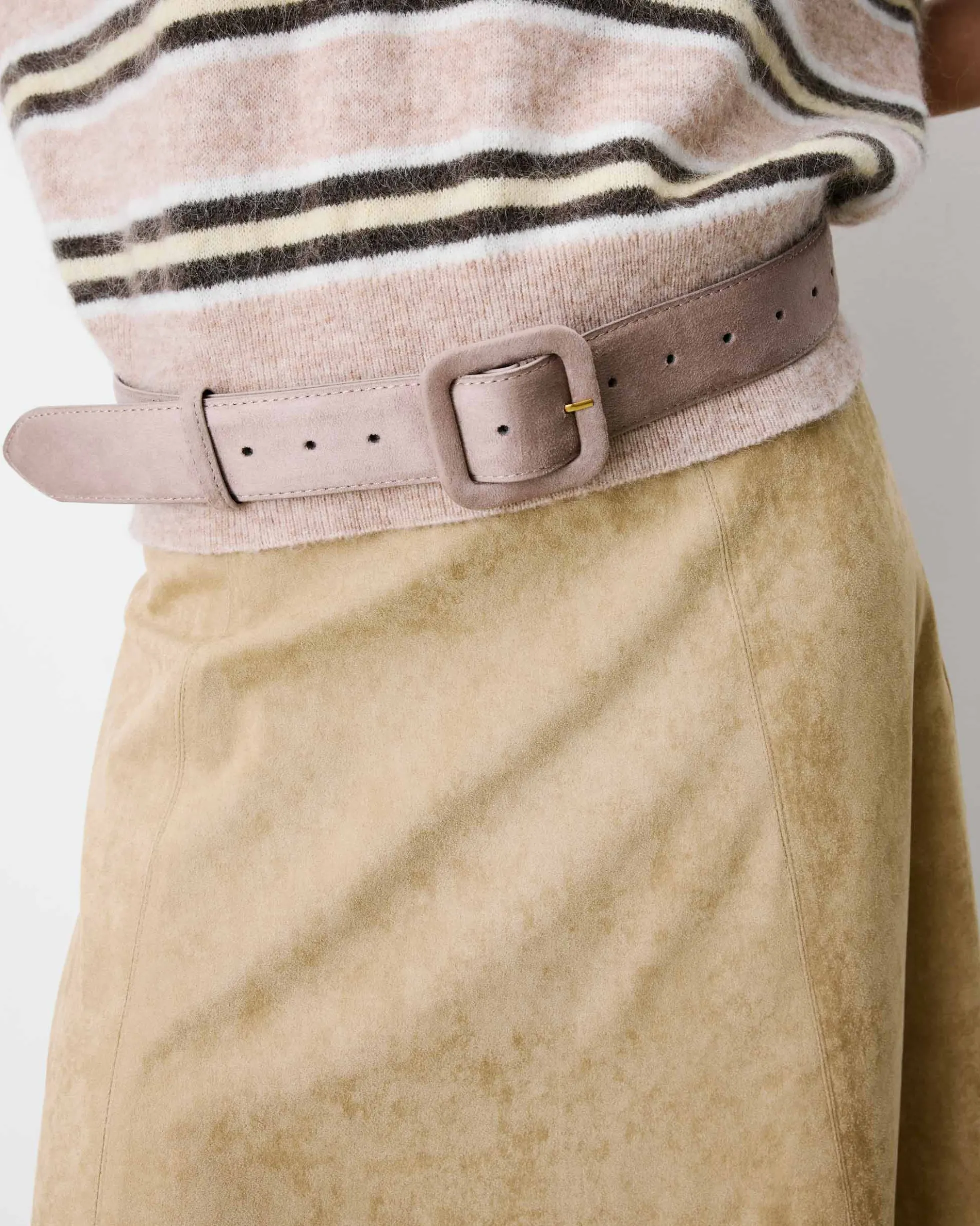 Ceinture en suédine boucle carrée assortie grege Alvaro
