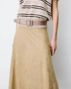 Ceinture en suédine boucle carrée assortie grege Alvaro