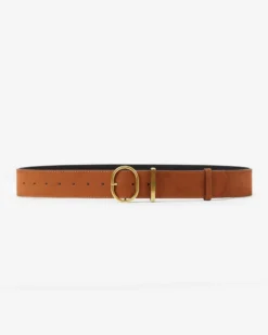 Ceinture en suédine boucle doré coffee Swinton