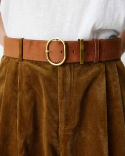 Ceinture en suédine boucle doré coffee Swinton