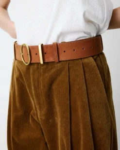 Ceinture en suédine boucle doré coffee Swinton