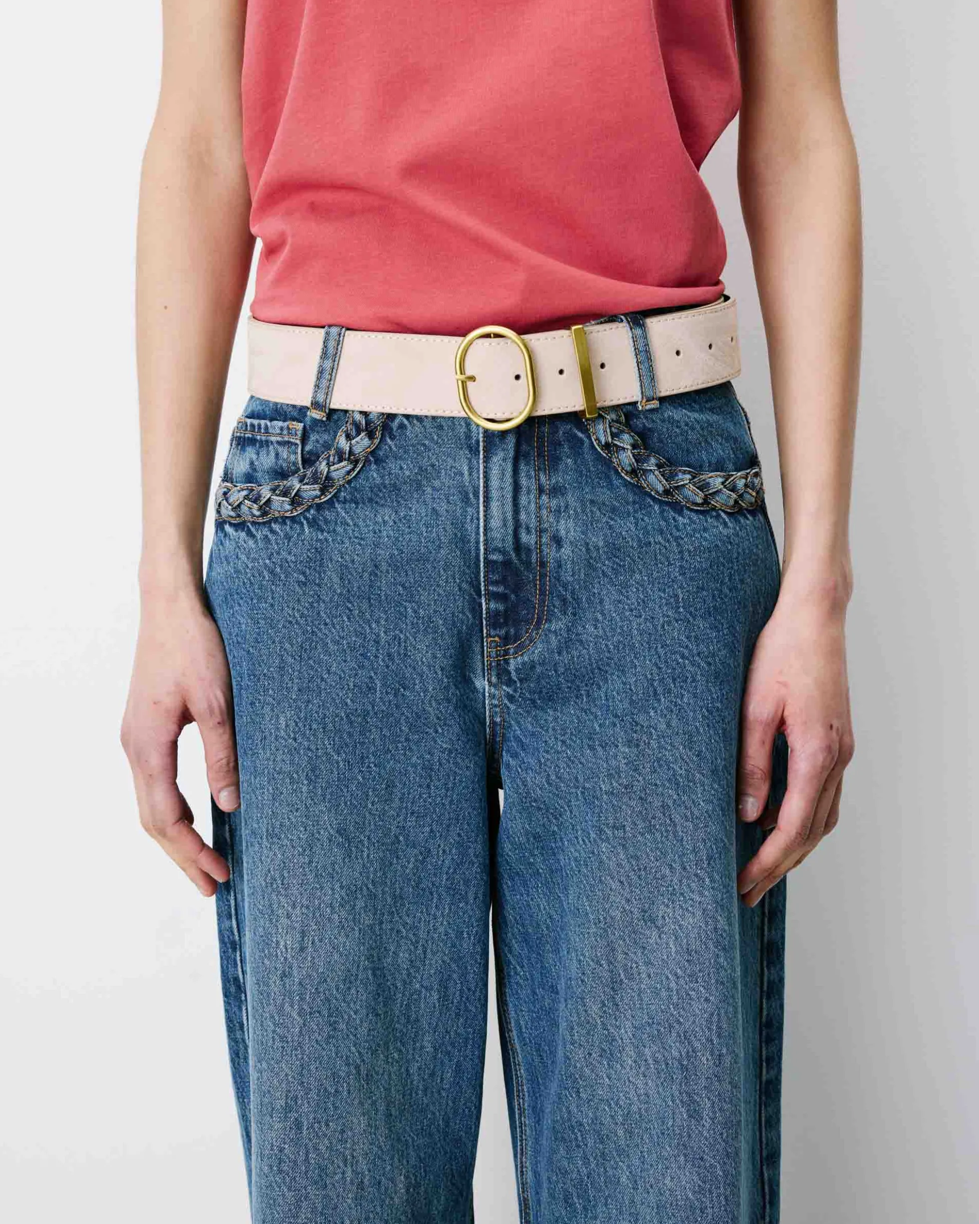 Ceinture en suédine boucle doré sable Swinton