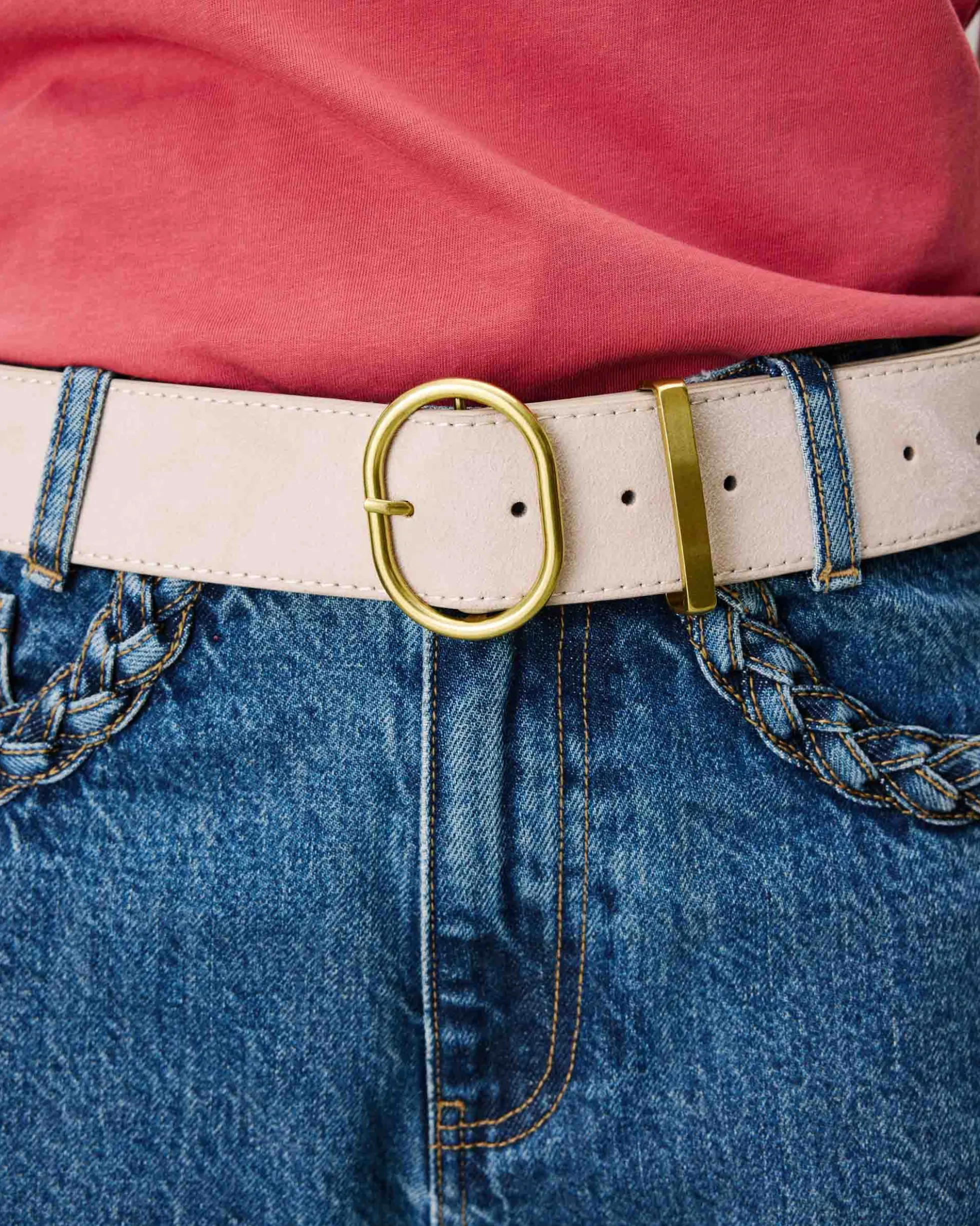 Ceinture en suédine boucle doré sable Swinton