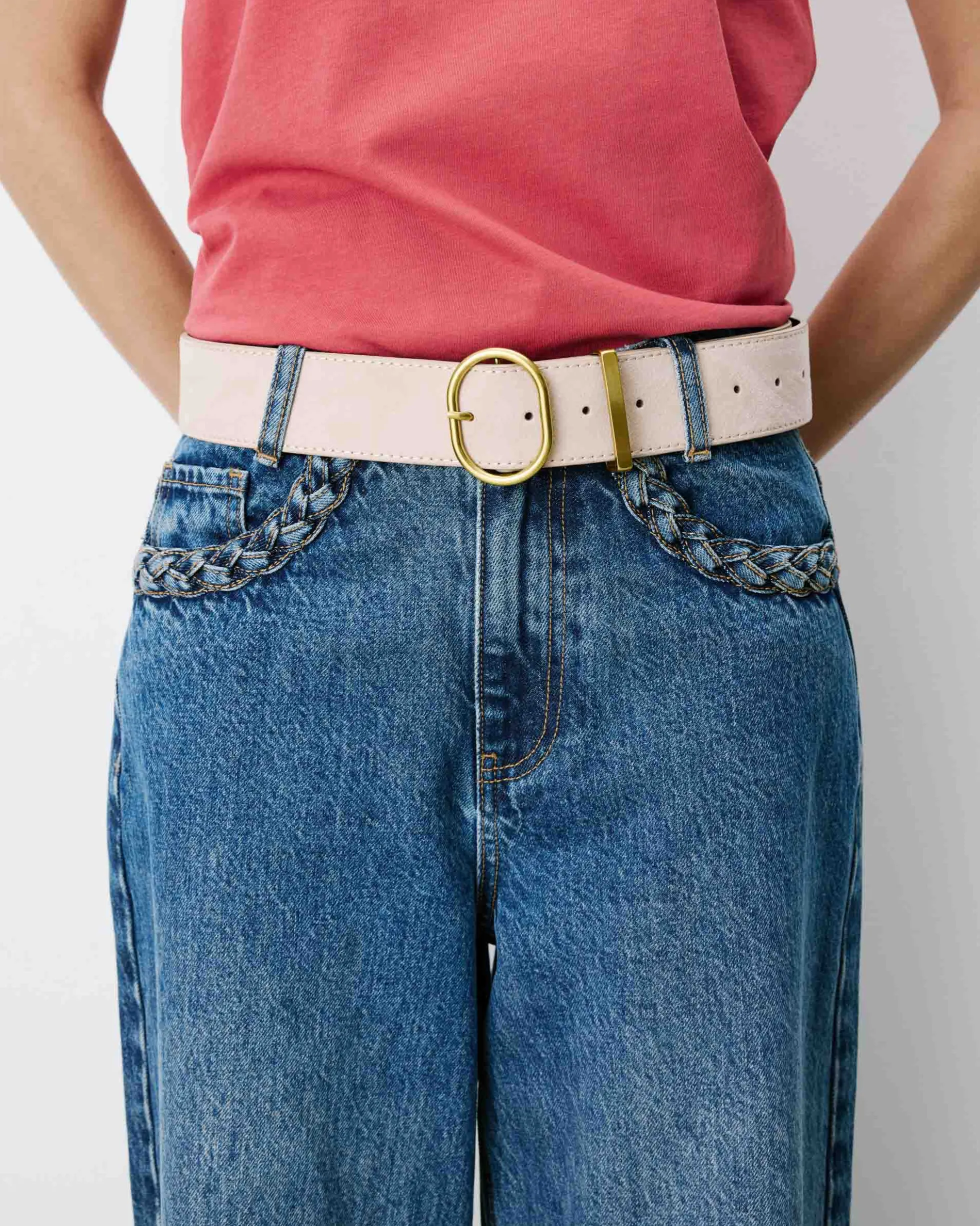 Ceinture en suédine boucle doré sable Swinton