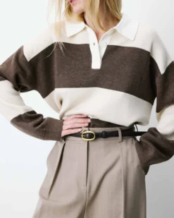 Ceinture fine en similicuir chocolat Abel
