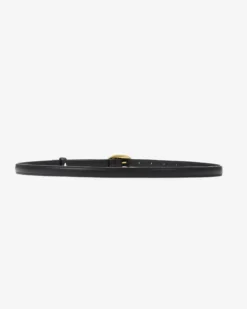 Ceinture fine en similicuir noir Abel