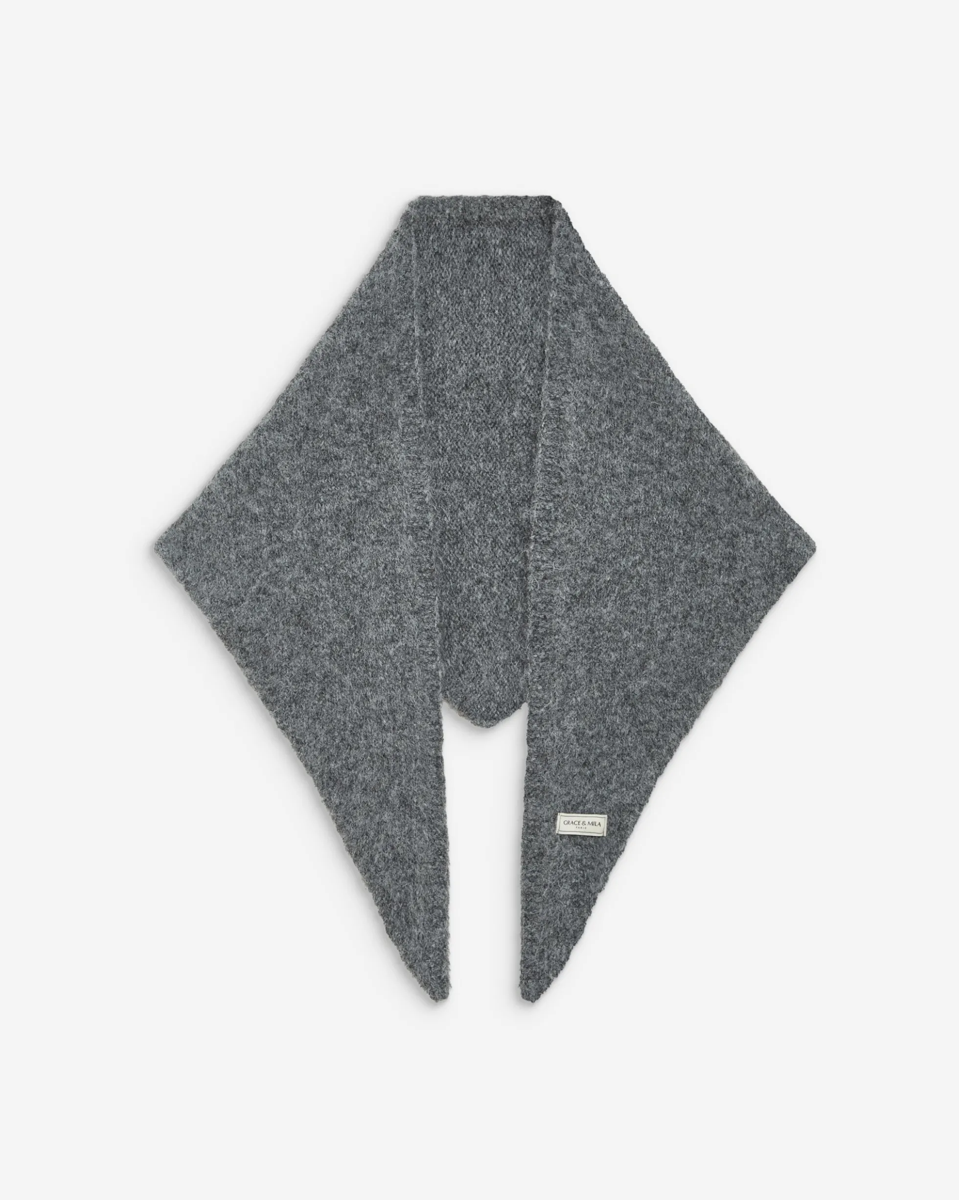 Écharpe triangulaire en maille anthracite Bonnie