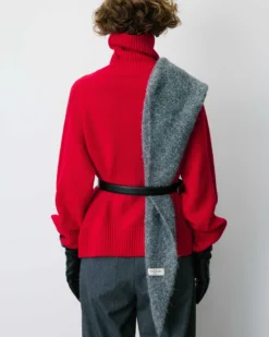 Écharpe triangulaire en maille anthracite Bonnie