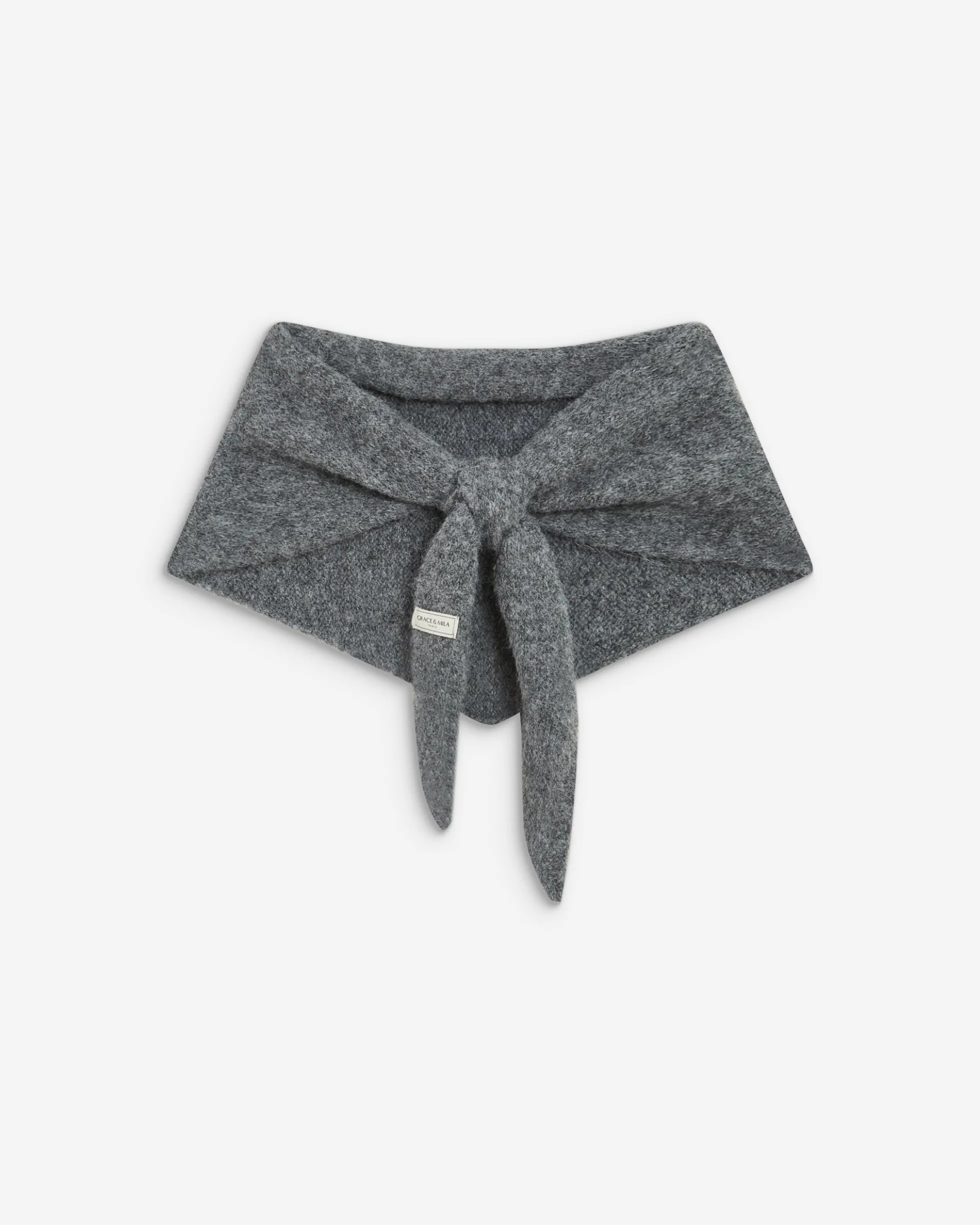 Écharpe triangulaire en maille anthracite Bonnie