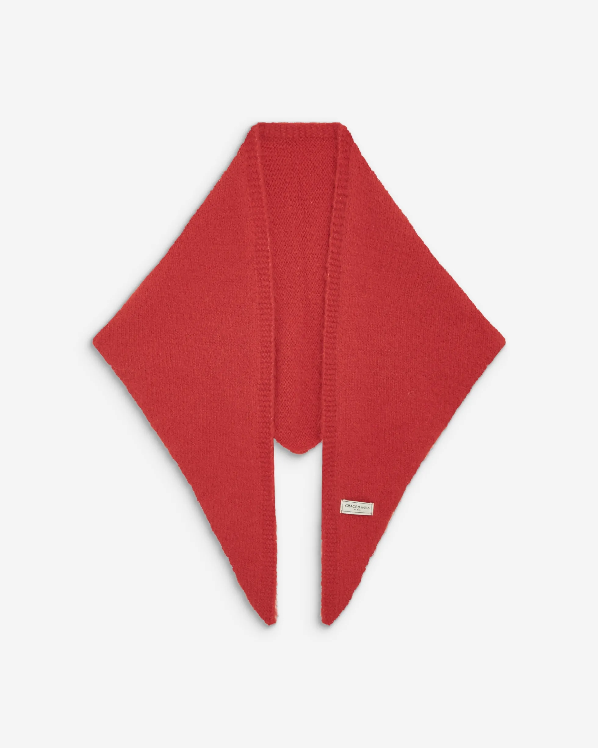 Écharpe triangulaire en maille rouge Bonnie