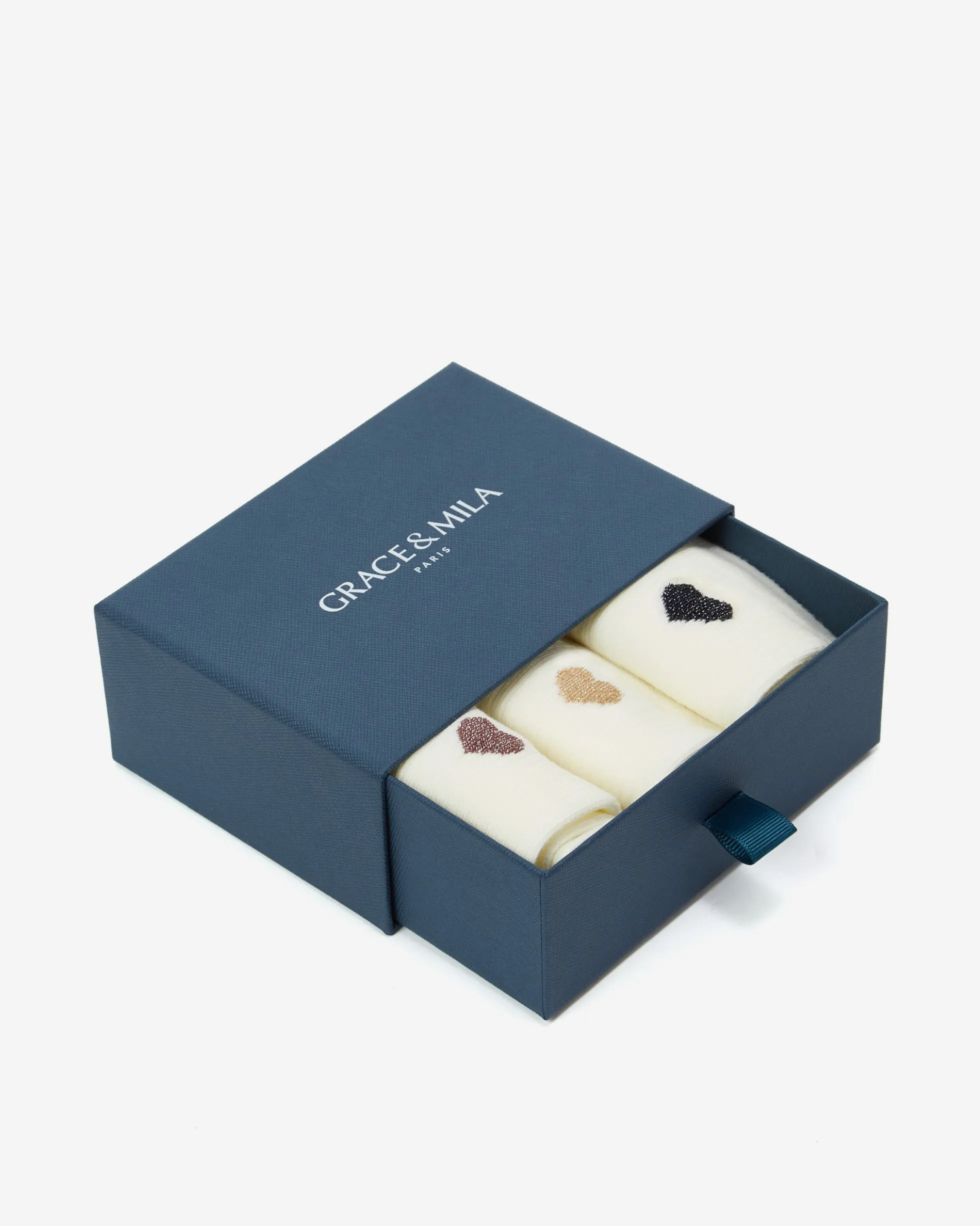 Chaussettes cœurs en lurex multico Asteria