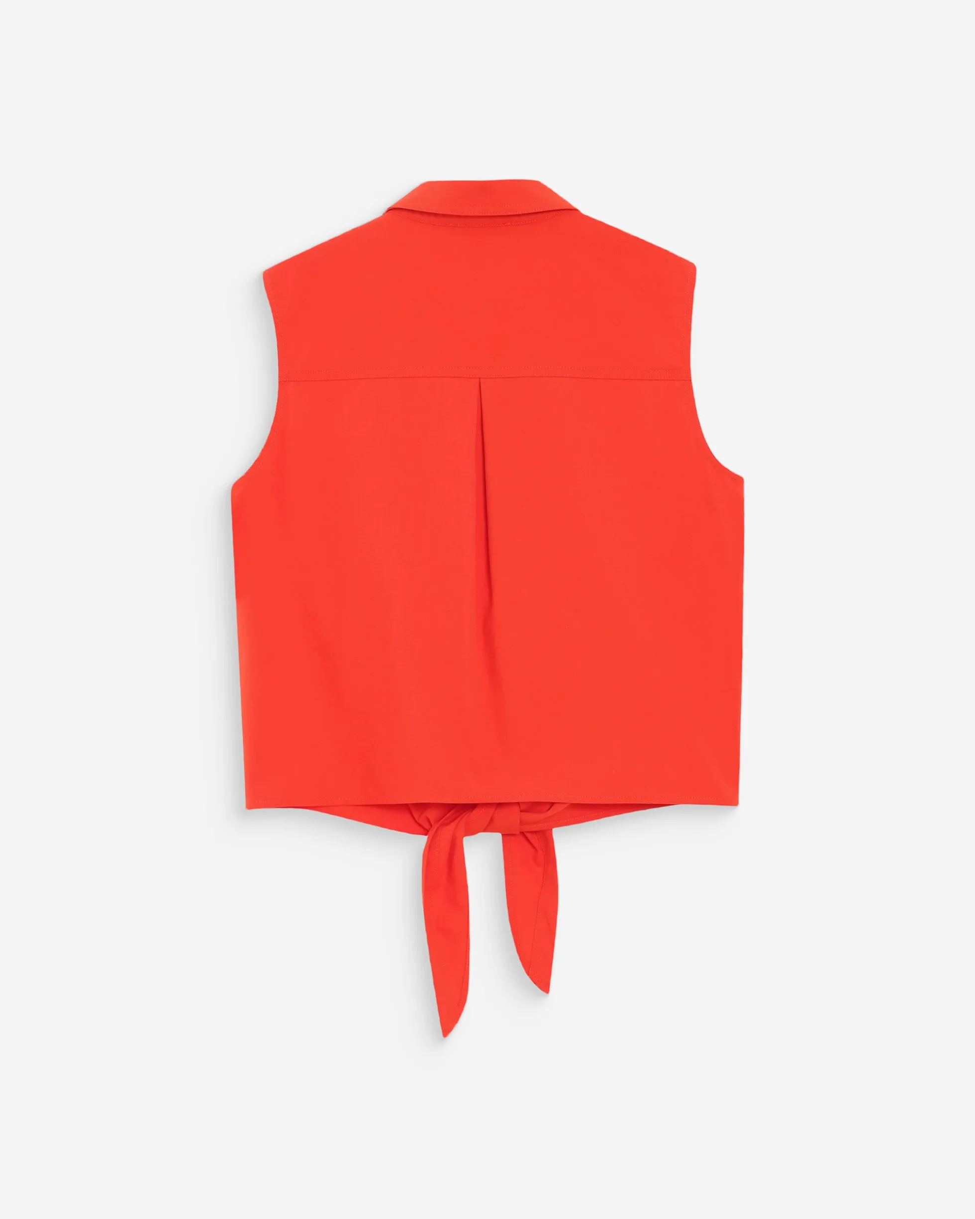 Chemise cintrée en coton à nouer devant sanguine Vero