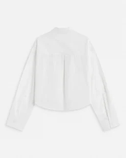 Chemise courte oversize en coton ivoire Azelle