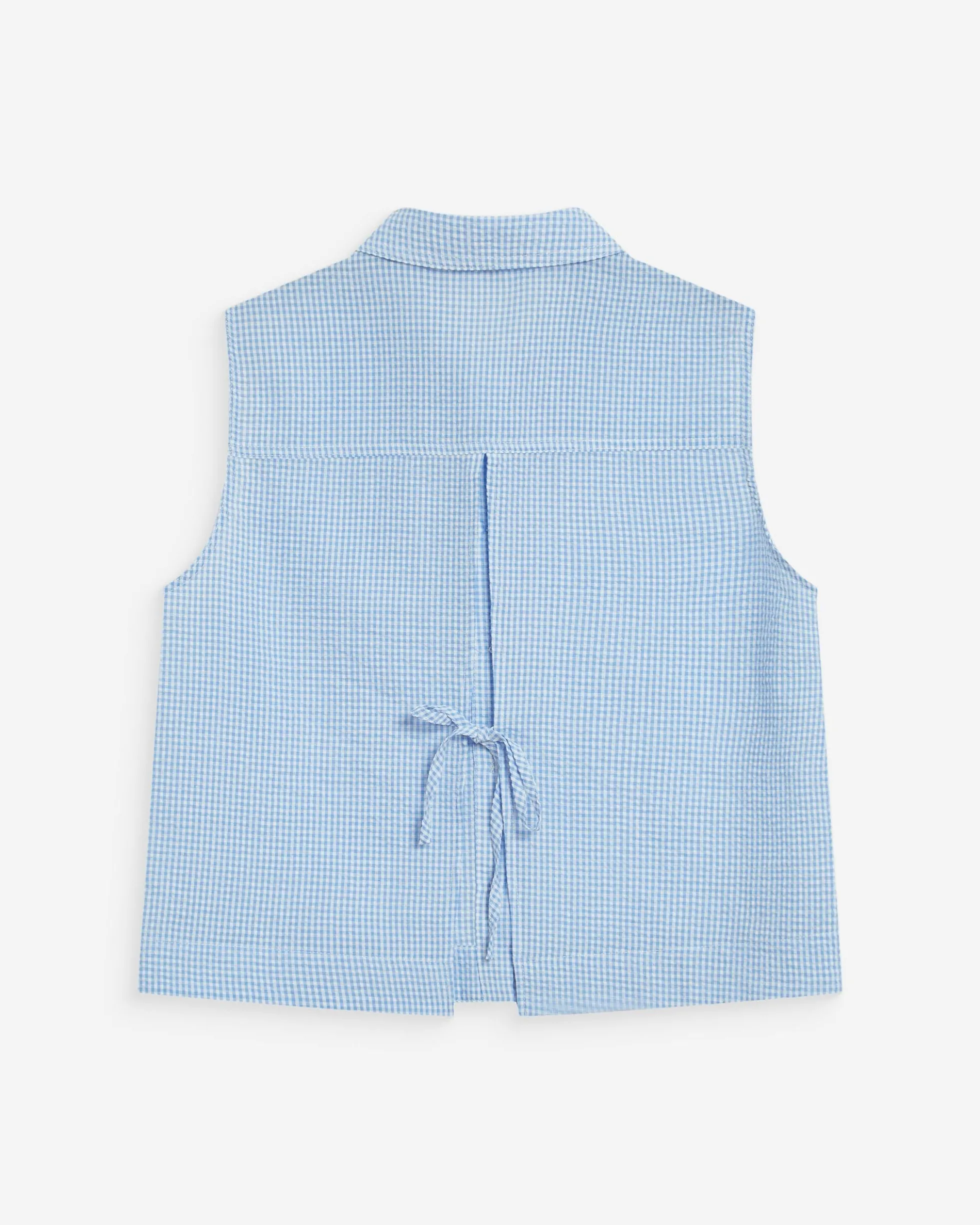 Chemise en coton vichy sans manches ciel Windell