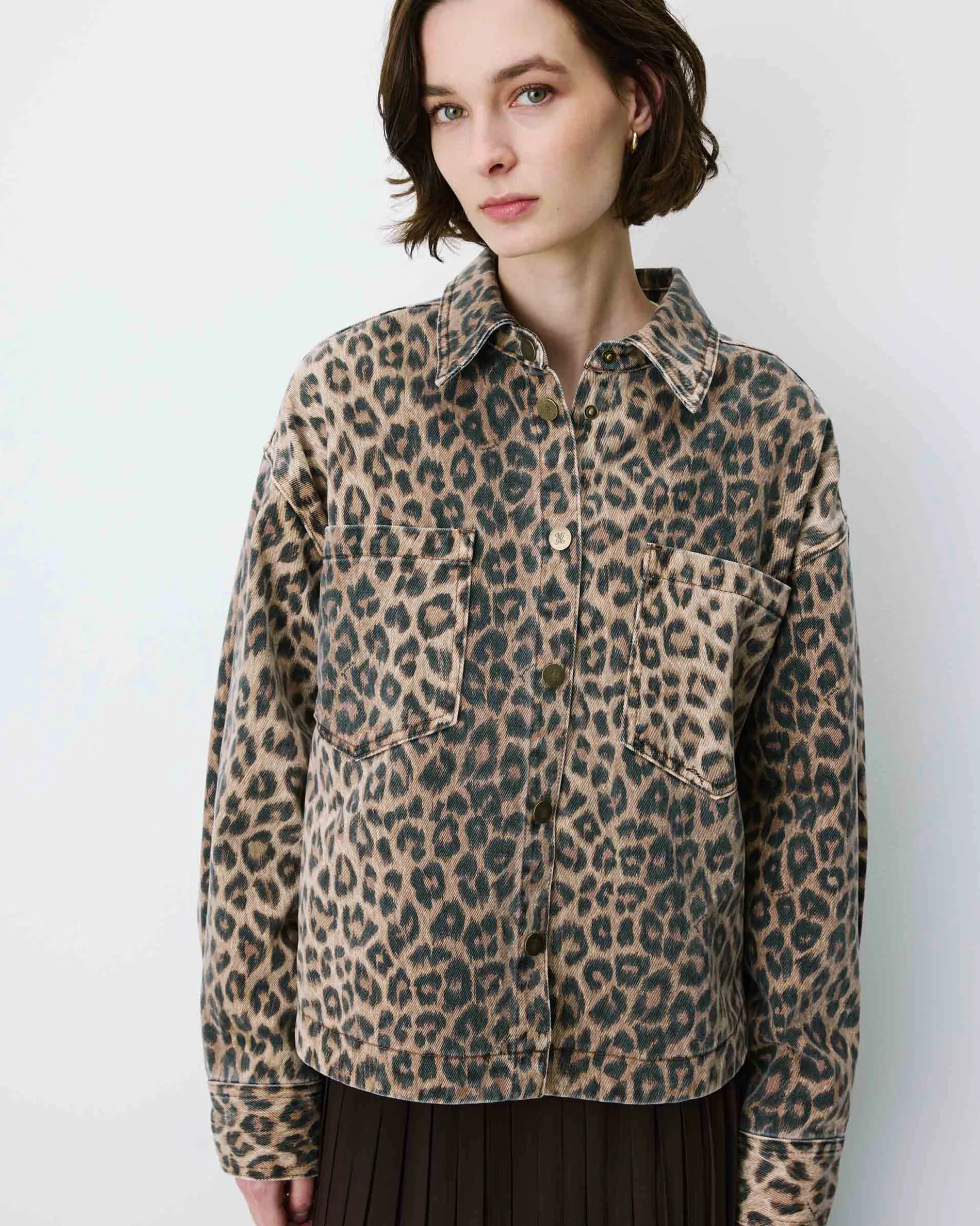 Chemise en denim à motif leo Adriana