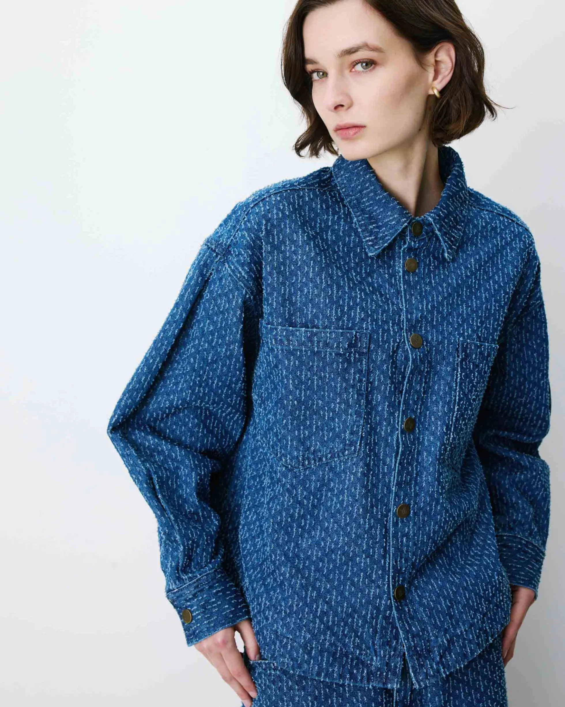Chemise en denim à motif mediumblue Adriana