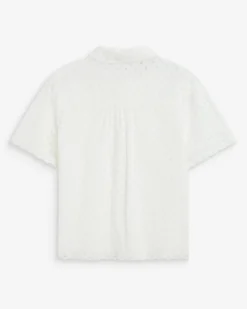 Chemise en dentelle manches courtes white Waverine