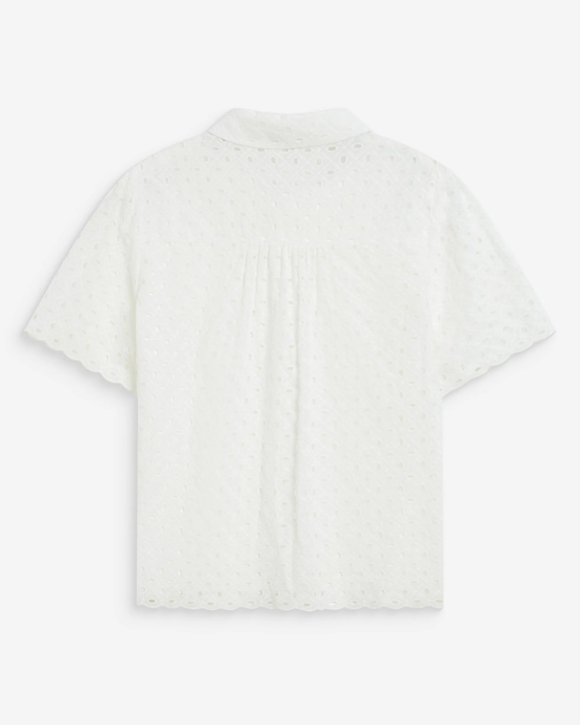 Chemise en dentelle manches courtes white Waverine