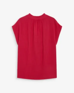 Chemise en gaze de coton manches courtes fuchsia Wesra