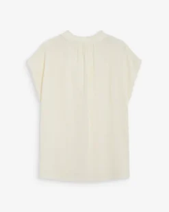 Chemise en gaze de coton manches courtes ecru Wesra
